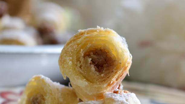 istock Small Puff Pastry Croissants. Nut Rolls. Cookies. Small Puff Pastry Rolls. 1989558251