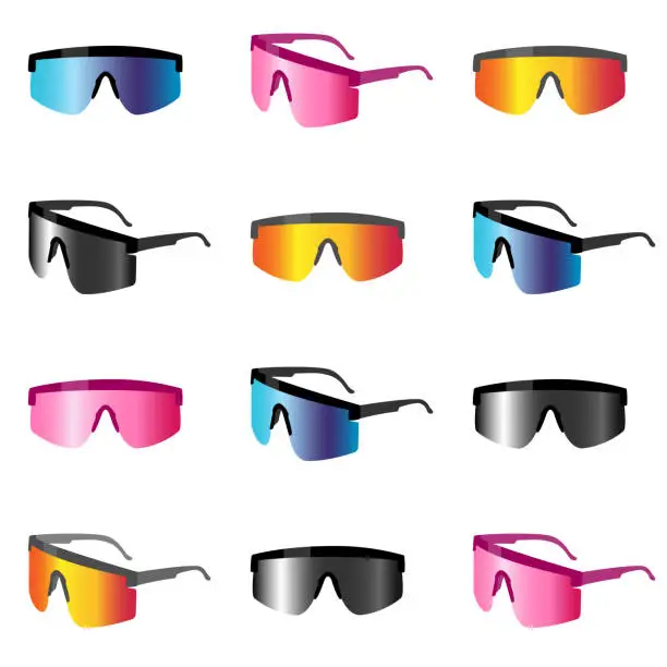 Vector illustration of Seamless pattern with sport sunglasses.