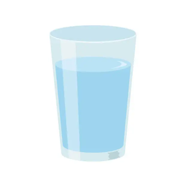 Vector illustration of Illustration of water in a glass