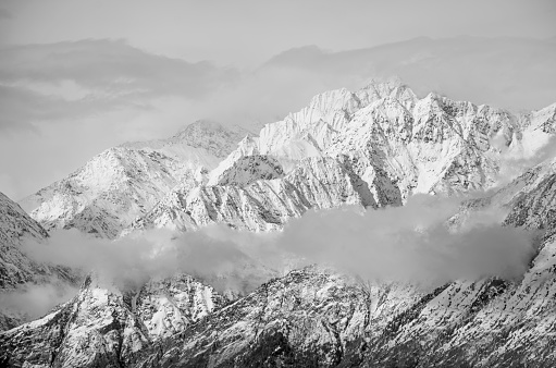 Glacier after snow fall near Munsyari