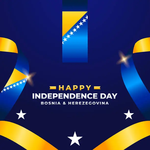 Vector illustration of Bosnia independence day vector design template