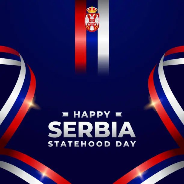 Vector illustration of serbia statehood day design illustration collection