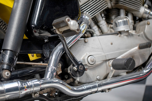 old motorbike detail view