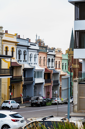 Colourful Terrace Houses: Newcastle, New South Wales. Australia