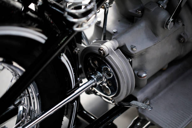 old motorbike detail view