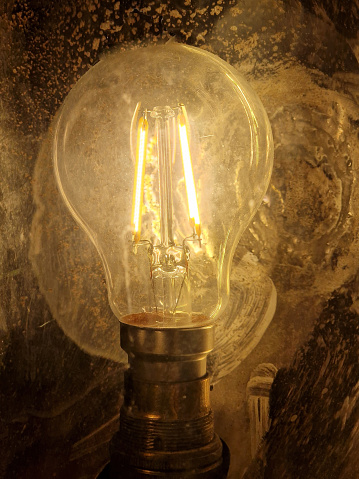 Close up of old light bulb