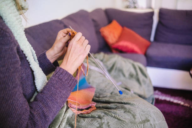 istock Working from home on a crochet product 1989693360