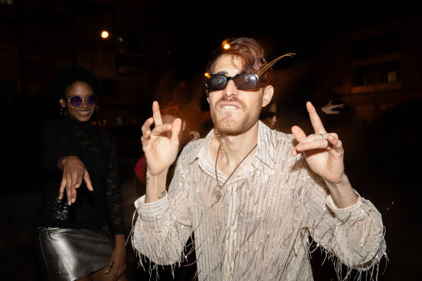 istock Exuberant Party Vibes with Fashion-Forward Duo 1989693887