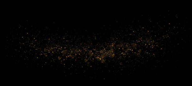 istock Dust sparks and golden stars shine with special light. Vector sparks on black background. Christmas light effect. Sparkling magic dust particles. 1989745972