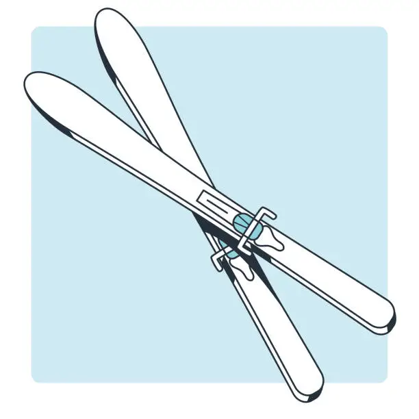 Vector illustration of Skis