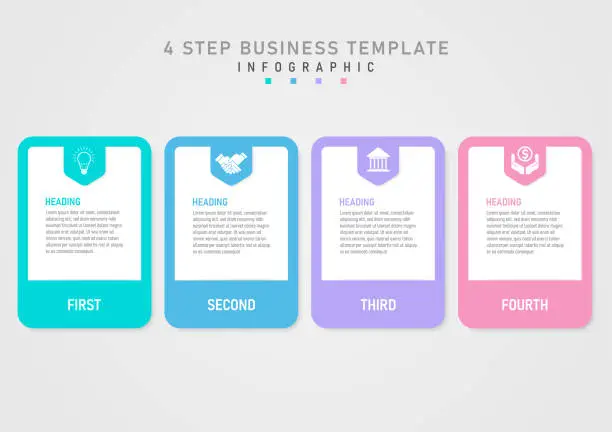 Vector illustration of 4 step business plan 031