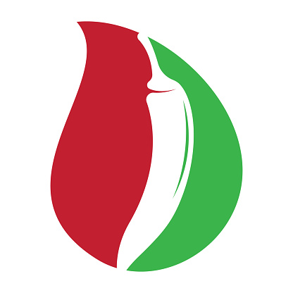 Chili and drop vector logo design.Hot food logo concept vector. Hot chili icon symbol.