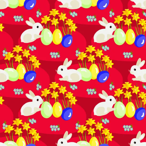 Vector illustration of Vector - Easter motive seamless pattern.