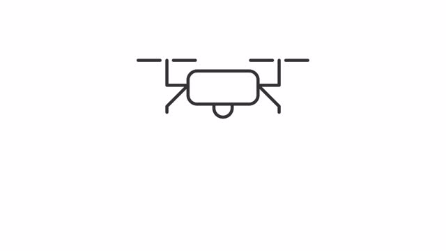 Animated flying rotary drone icon