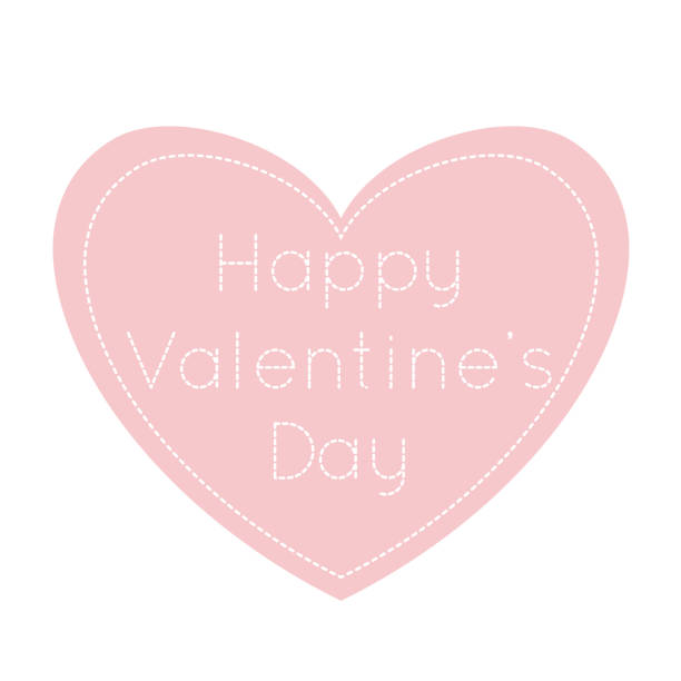 istock Happy Valentine's Day. Valentine's day rose pink heart. Vector hand drawn simple card with heart. 1989858871