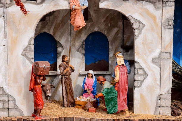 istock Christmas nativity scene crib 1989868189