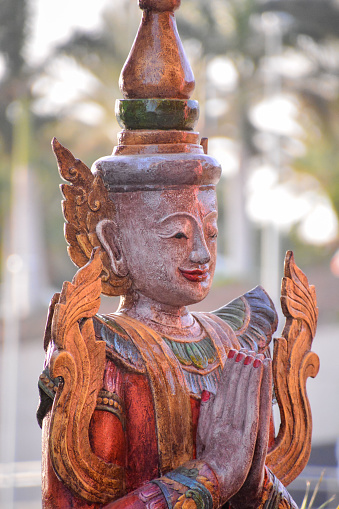 Old oriental buddhist Statue Carvings thai art