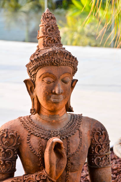 istock Old oriental buddhist Statue Carvings 1989868435