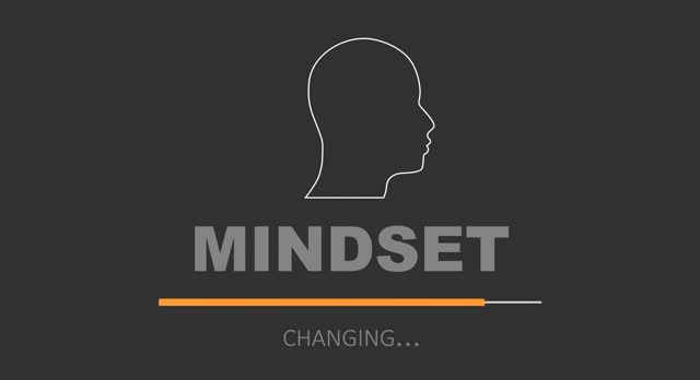 New mindset loading. Change, success positive approach and flexibility in business, new results. Adapting new normal and innovative way. Think differently concept