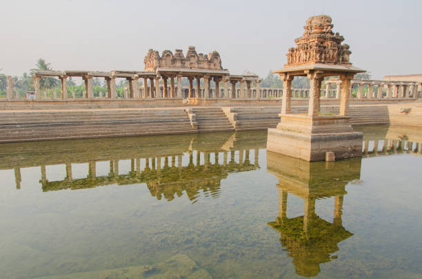 Krishna temple pond, Hampi, Karnataka, India