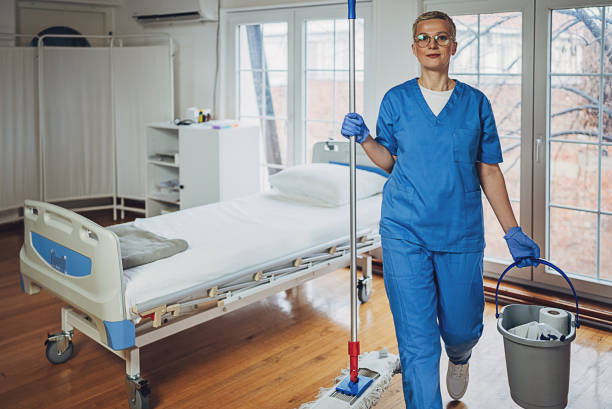 istock Cleaning worker at the hospital ward 1989898831