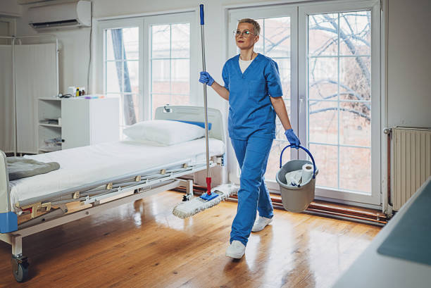 istock Cleaning worker at the hospital ward 1989900399