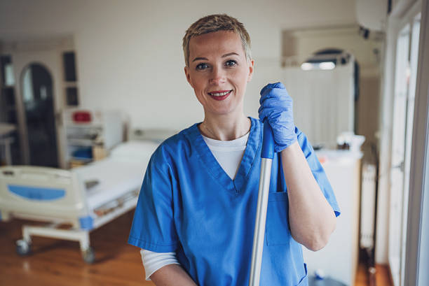 istock Hygiene worker at the hospital ward 1989906729