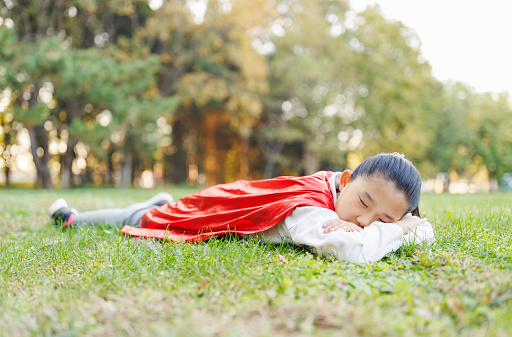 Supergirl napping