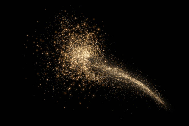 istock Christmas glowing bokeh confetti light and glitter texture overlay for your design. Festive sparkling gold dust. Holiday powder dust for cards, invitations, banners, advertising. 1989950074