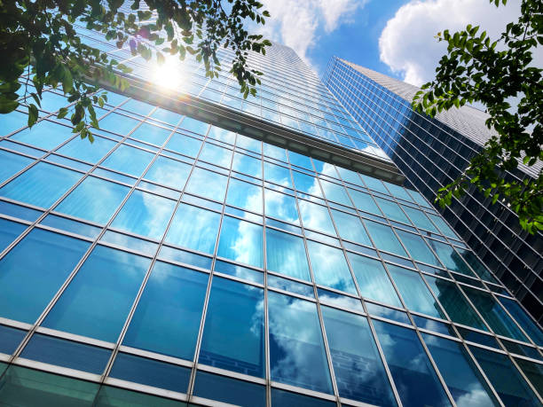 istock Skyscrapers and refreshing blue sky scenery 1989977058