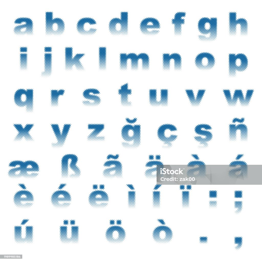 Alphabet In Half Half Tone Alphabet Stock Illustration - Download Image Now - Letter A ...