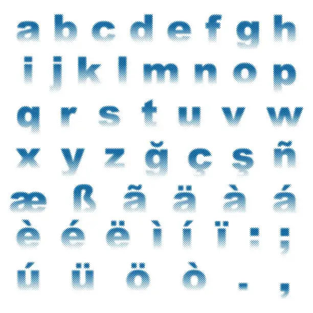 Vector illustration of Half Tone Alphabet