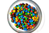 Colorful M&Ms on the table