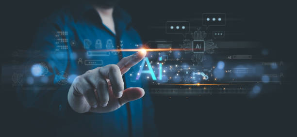 istock Ai technology, businessman show virtual graphic Global Internet connect Chat with AI, Artificial Intelligence. AI, using command prompt for generates something, Futuristic technology transformation. 1990105390