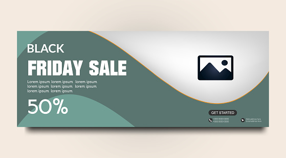 Black Friday sale social media post Facebook cover and web banner template design