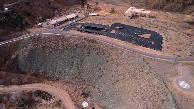 Jerome, Arizona USA. Aerial View of Abandoned United Verde Copper Mine and Road