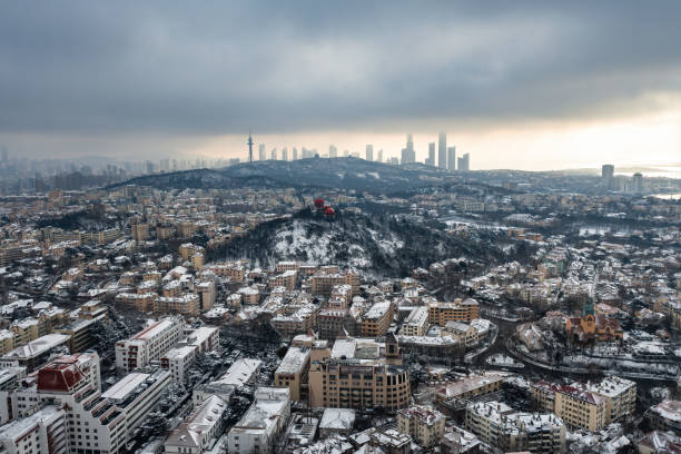 istock Qingdao city snowing 1990233142