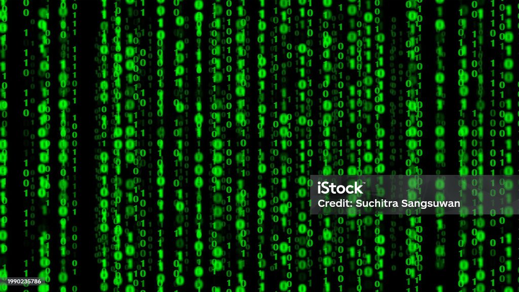 Matrix Digital Binary Code Falling Hi Tech Digital Matrix Style Binary ...