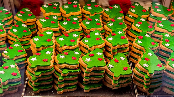 Sweet christmas tree decorative cookies at istanbul turkey