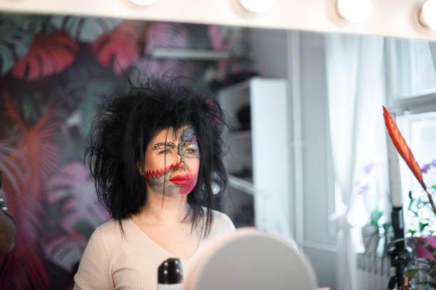 Young woman model with an artistic make-up