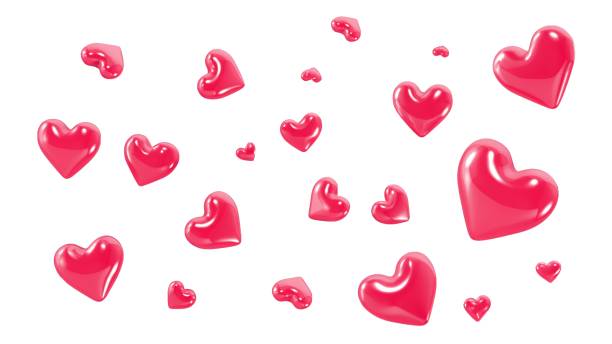 istock 3d render of red hearts with alpha channel 1990271643