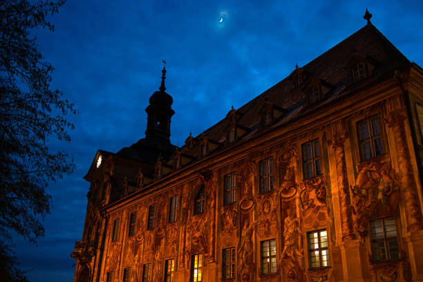 historic bamberg germany in winter at night