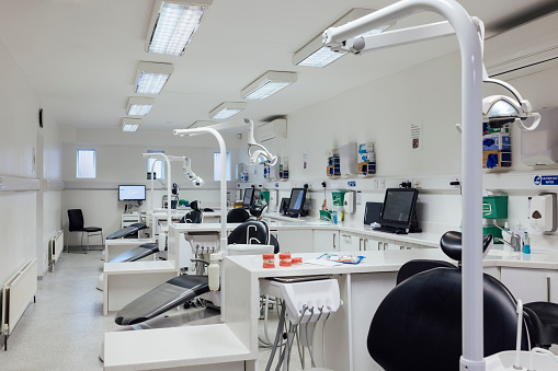 Interior shot of a dentist practise in Newcastle Upon Tyne, North East England.