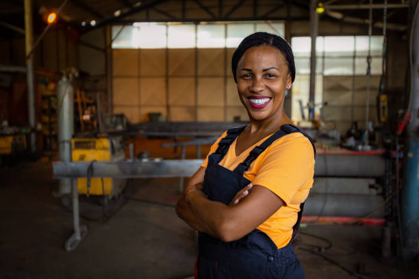 istock Female metal worker African-American ethnicity 1990367096