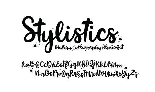 Vector hand drawn font. Brush painted letters. Handmade alphabet for your designs: logo, posters, wedding invitations, cards, etc.