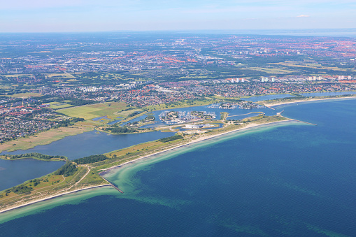 Aerial view of Zealand Island in Denmark