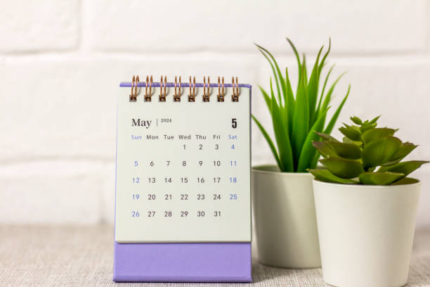 istock Desk calendar for May 2022. Desktop planning calendar. 1990423460