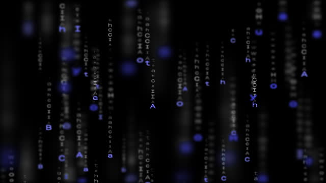 3D Rendering of Falling Code And Ai Chat Text On Dark Background