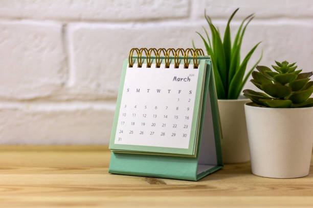 istock Calendar for March 2024. Desk calendar for planning. 1990445551
