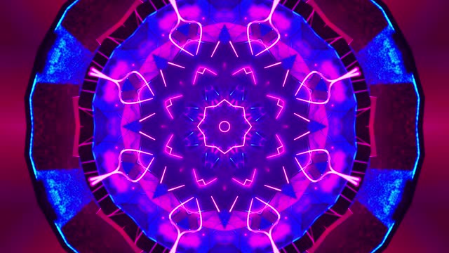 Pink and blue abstract design. Kaleidoscope VJ loop